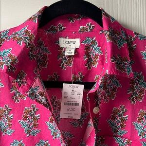 J. Crew Pink Floral Blouse